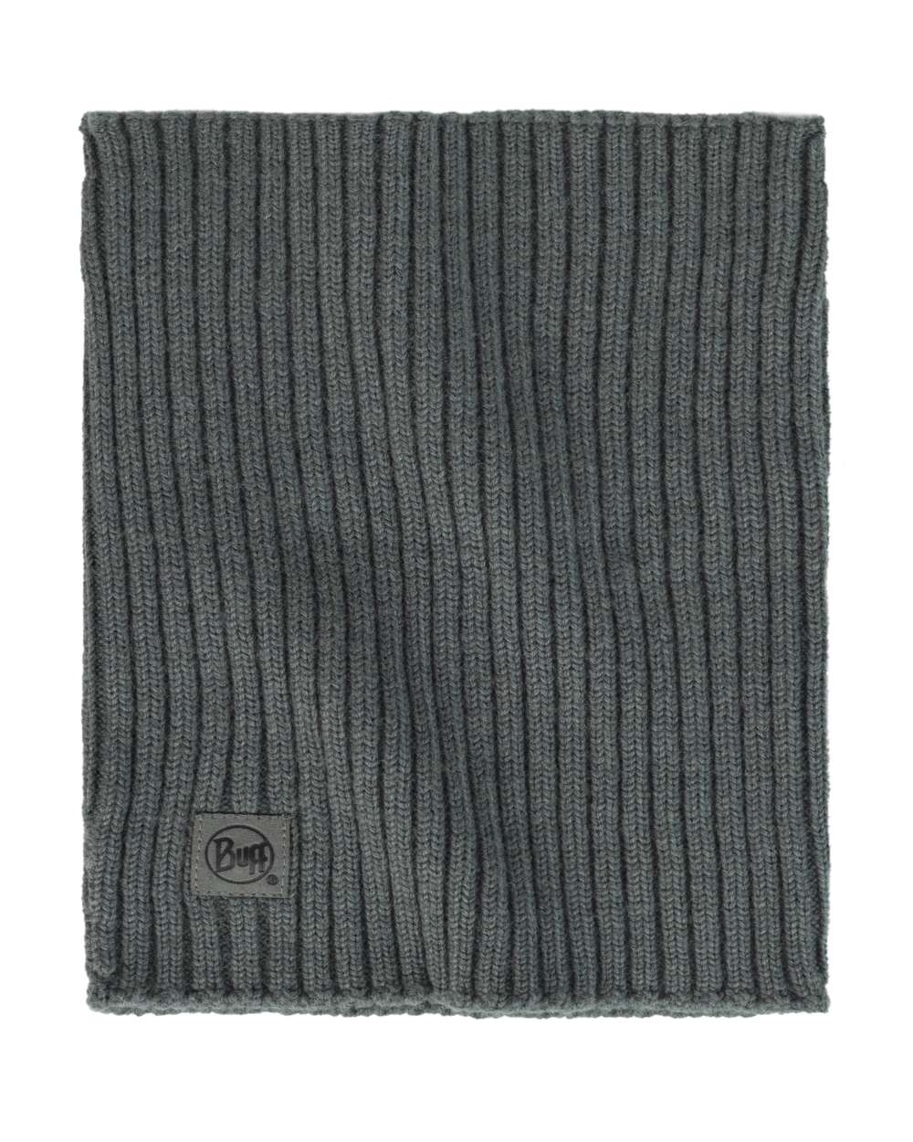 Grey coloured Buff Norval Merino Wool Knitted Neck Warmer on white background #colour_grey
