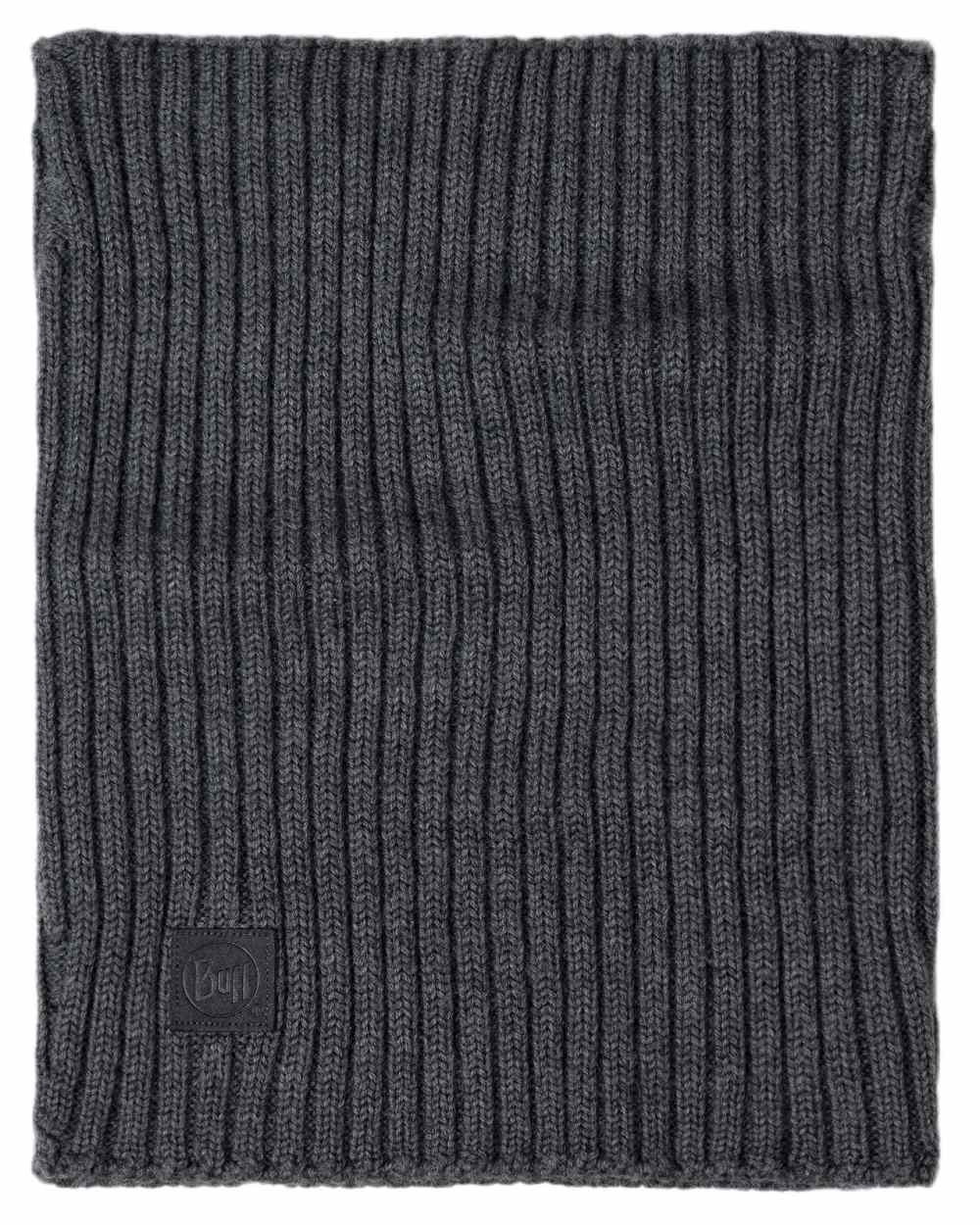 Heather Grey Coloured Buff Norval Merino Wool Knitted Neck Warmer on white background #colour_heather-grey