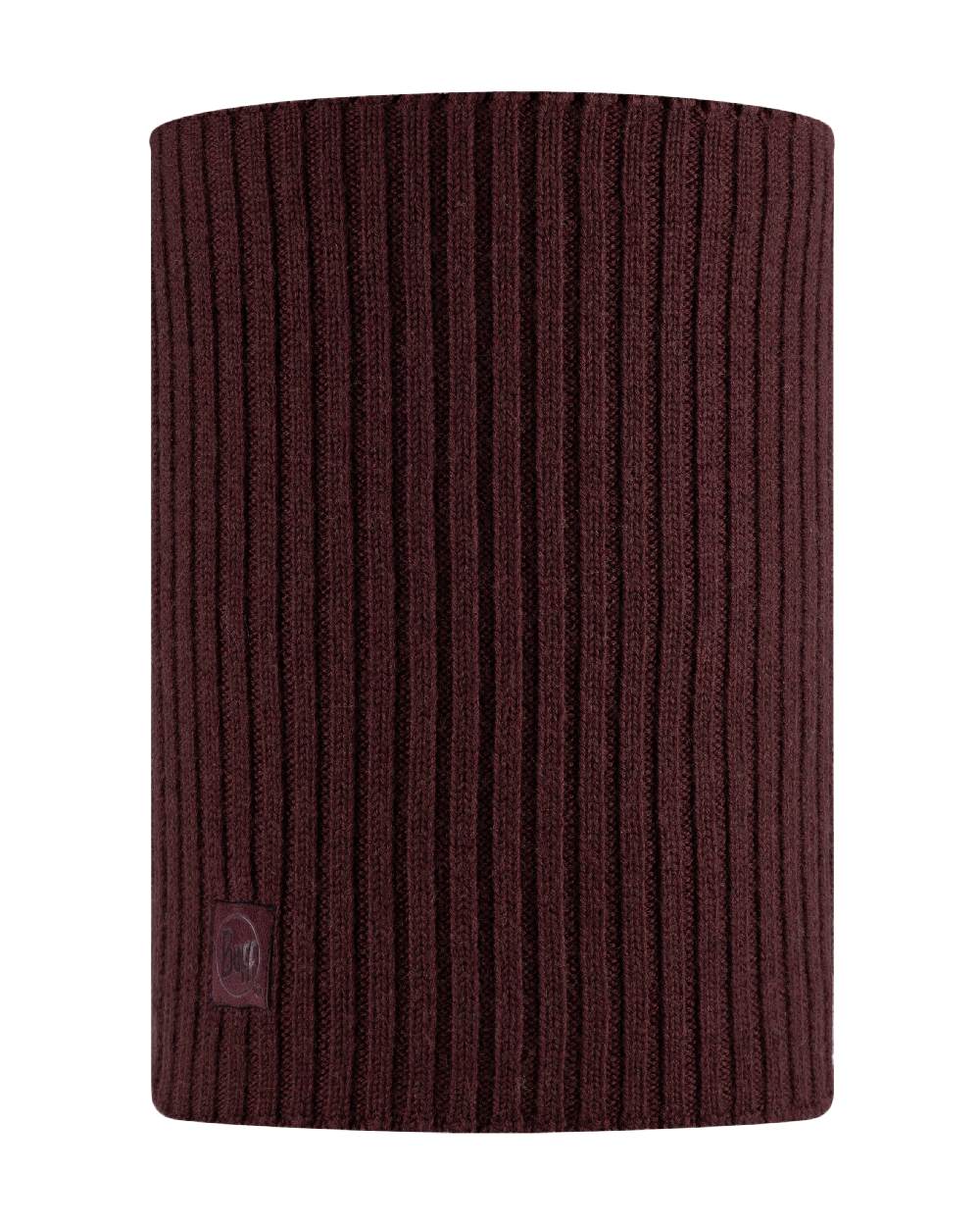 Maroon coloured Buff Norval Merino Wool Knitted Neck Warmer on white background #colour_maroon