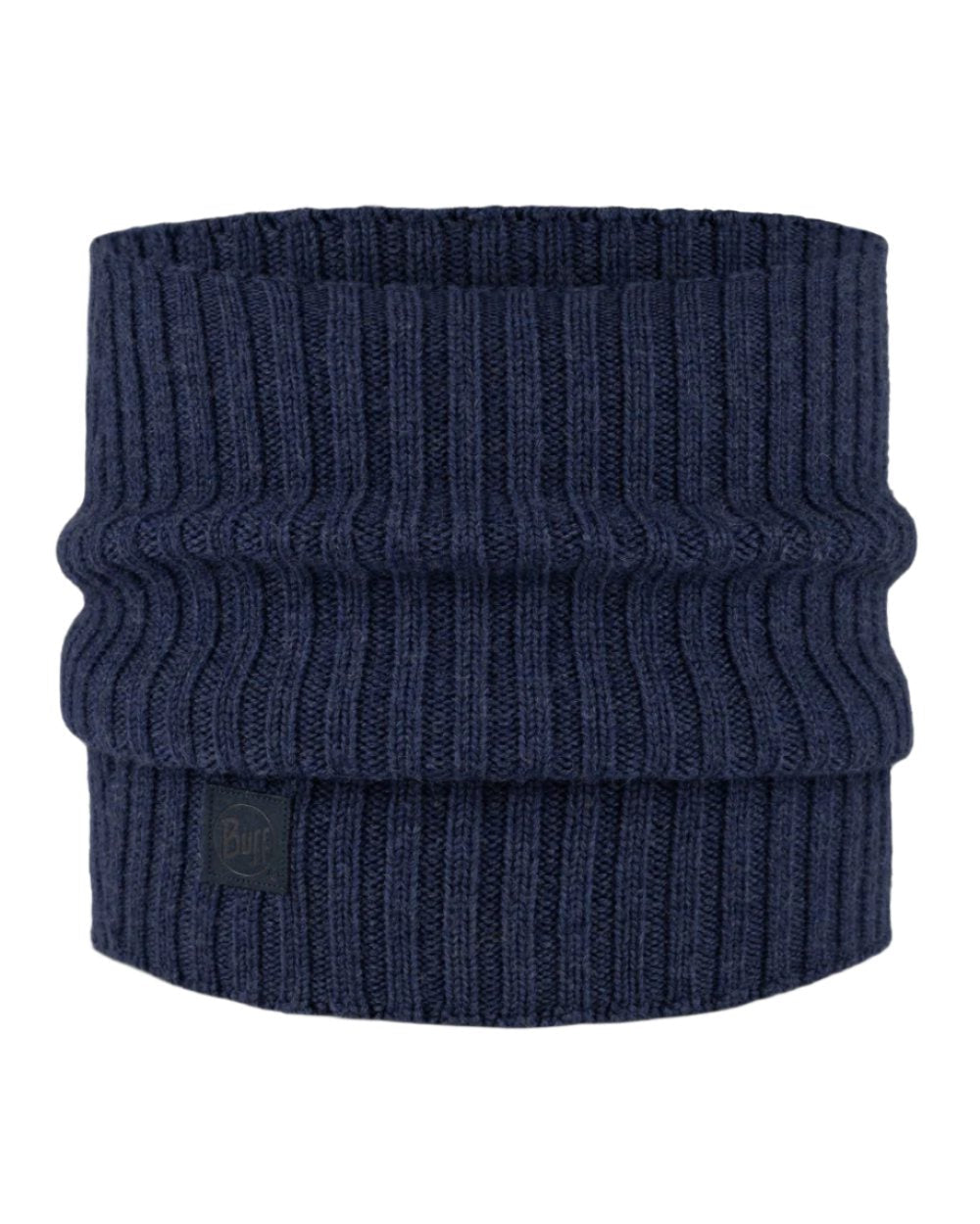 Midnight Blue coloured Buff Norval Merino Wool Knitted Neck Warmer on white background #colour_midnight-blue