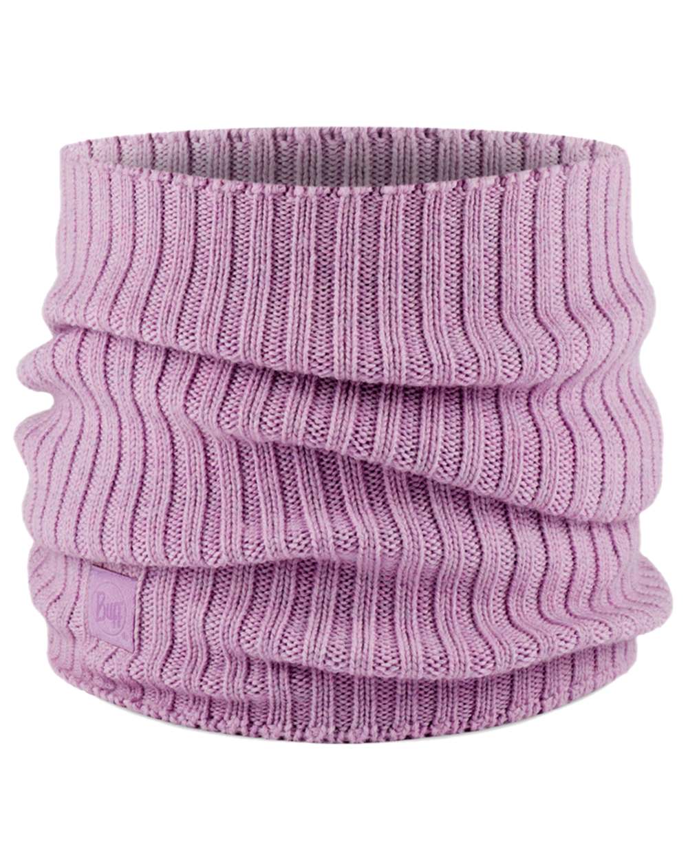Pansy Coloured Buff Norval Merino Wool Knitted Neck Warmer on white background #colour_pansy