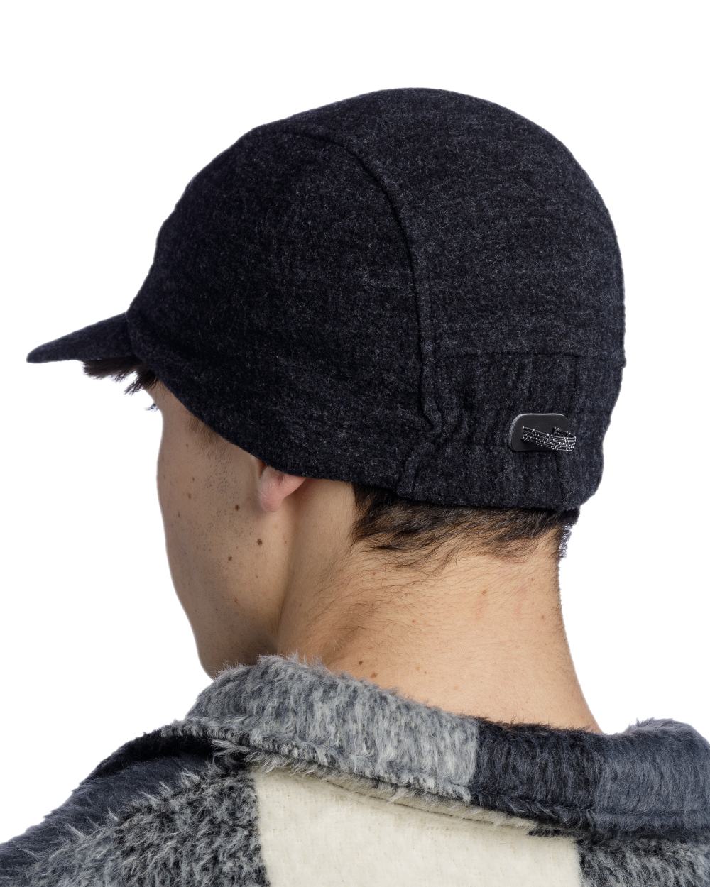 Black Coloured Buff Pack Merino Fleece Cap on white background #colour_black