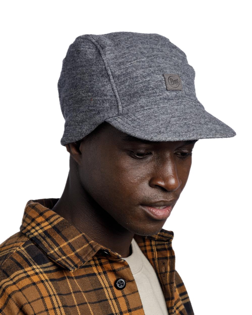 Grey Coloured Buff Pack Merino Fleece Cap on white background #colour_grey