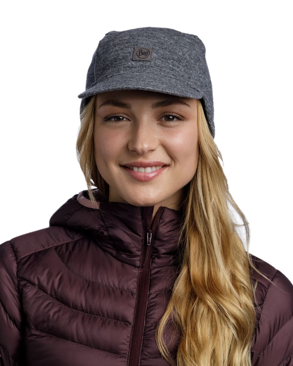 Grey Coloured Buff Pack Merino Fleece Cap on white background #colour_grey