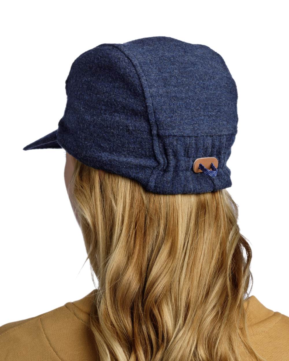 Navy Coloured Buff Pack Merino Fleece Cap on white background #colour_navy