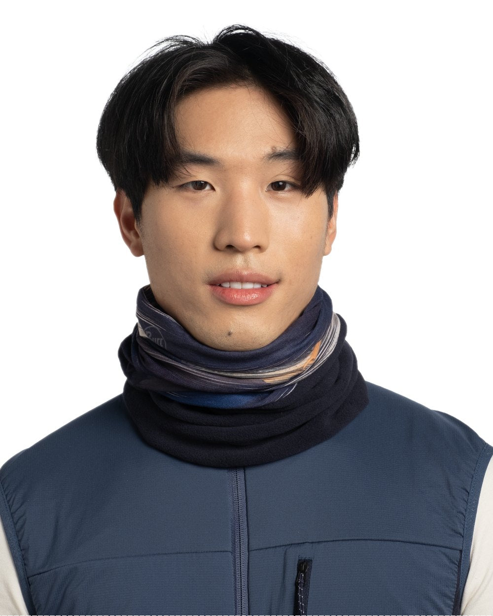 Navy Coloured Buff Polar Multifunctional Neckwear on white background #colour_navy