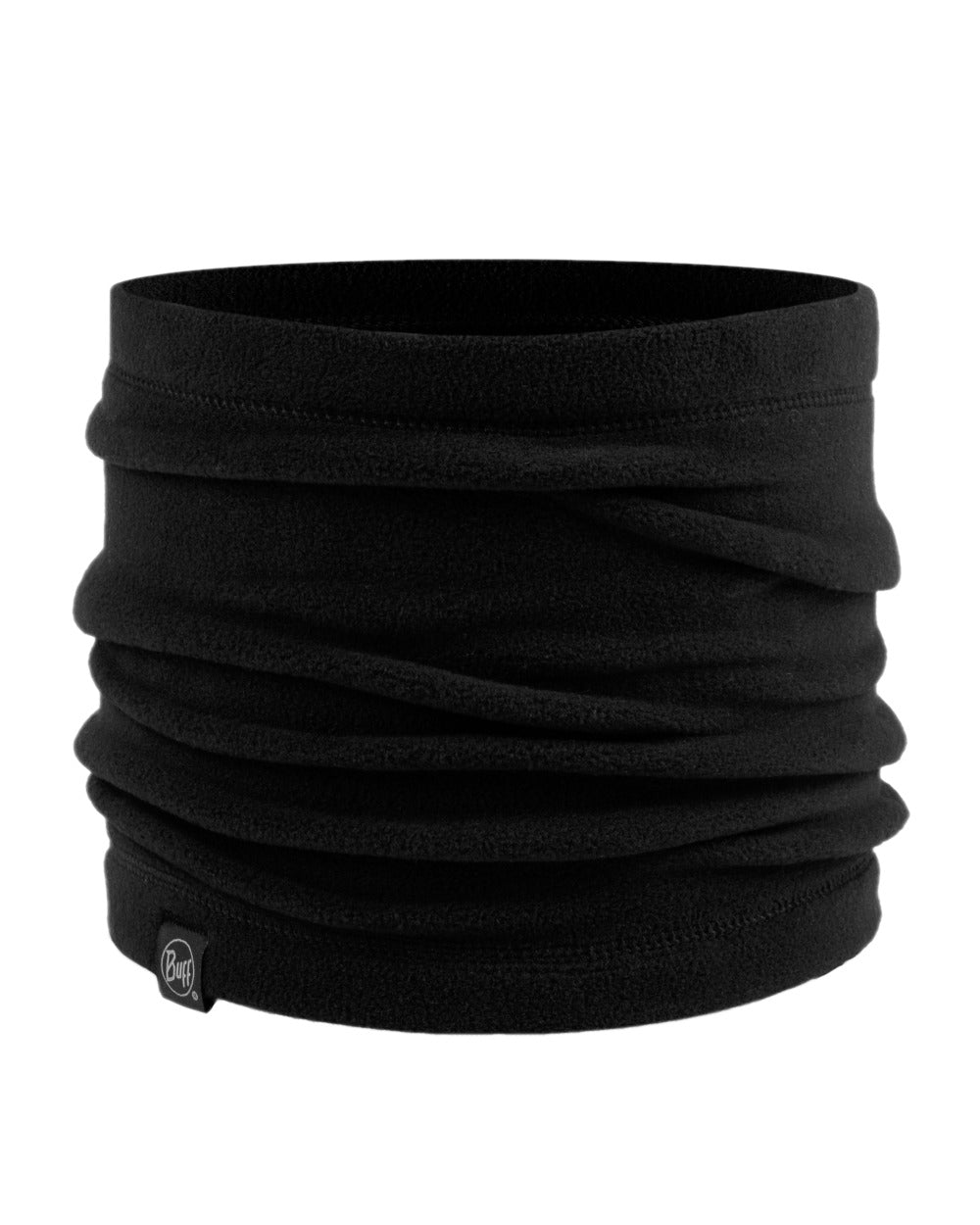 Black Coloured Buff Polar Neck Warmer on white background #colour_black
