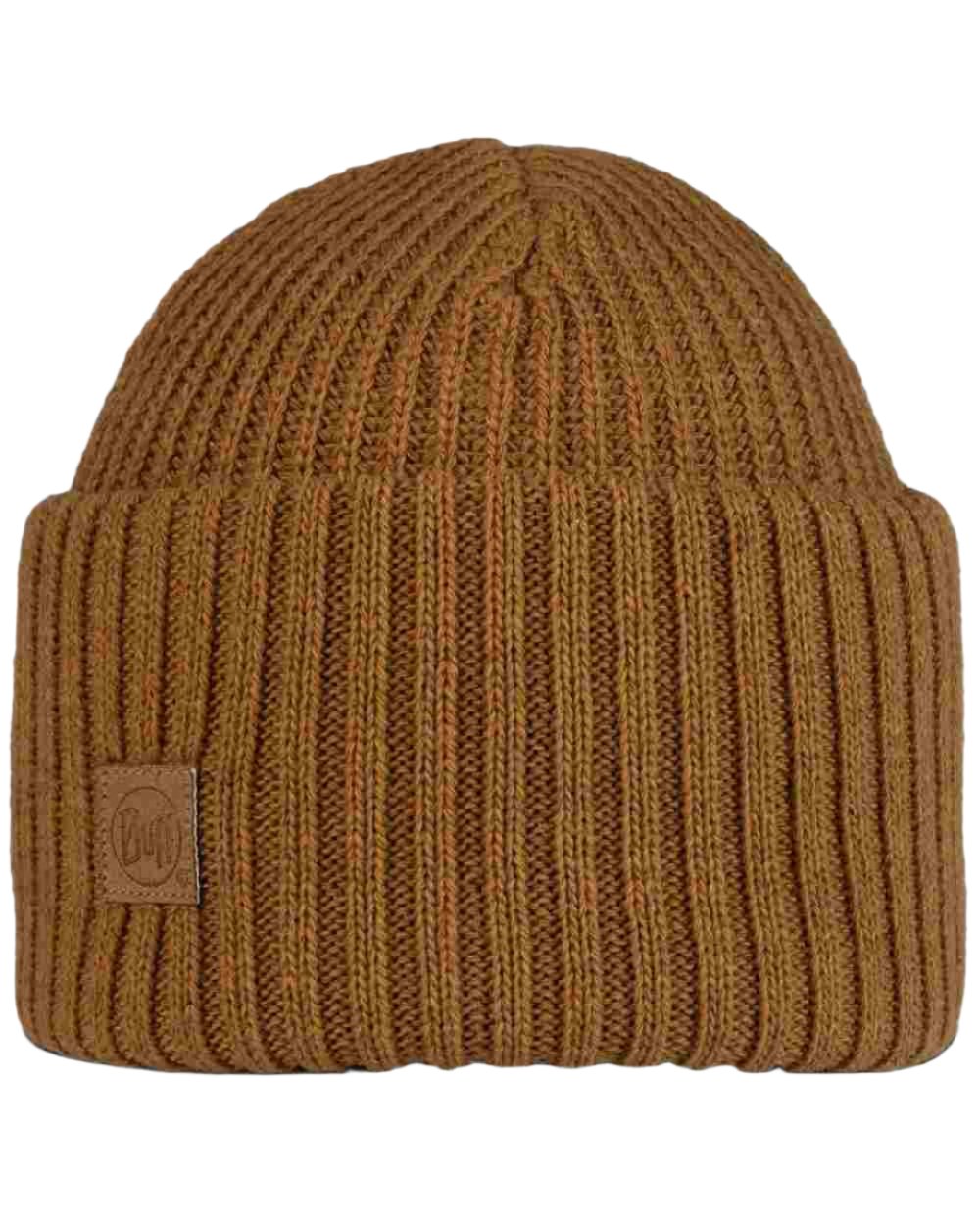 Copper Coloured Buff Rutger Knitted Beanie on white background #colour_copper