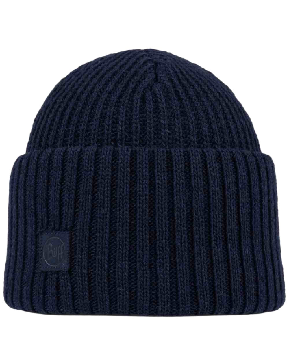 Midnight Coloured Buff Rutger Knitted Beanie on white background #colour_midnight