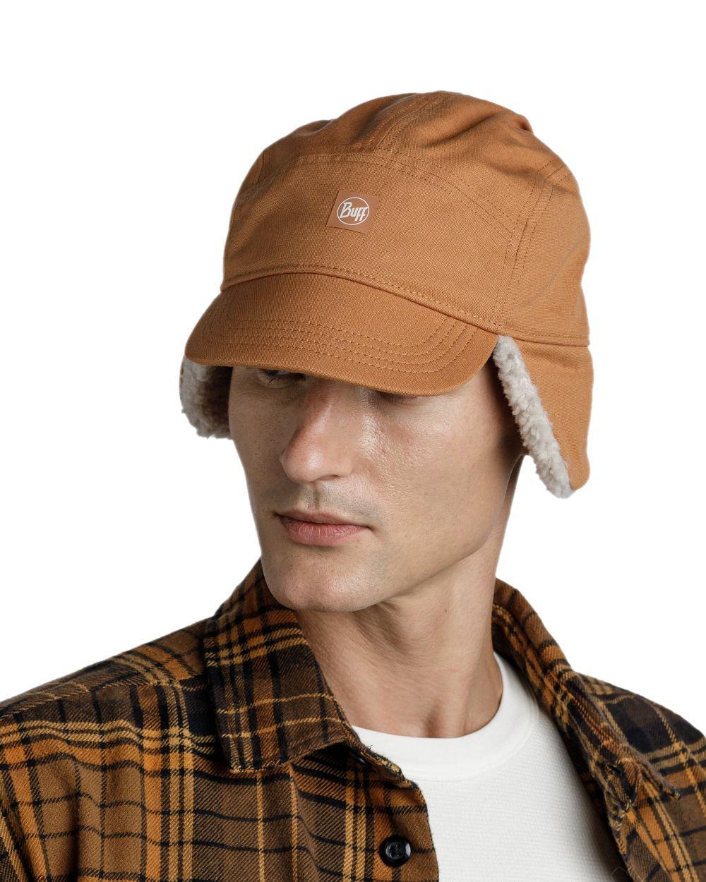 Copper Coloured Buff Simu Fall Line Cap on white background #colour_copper