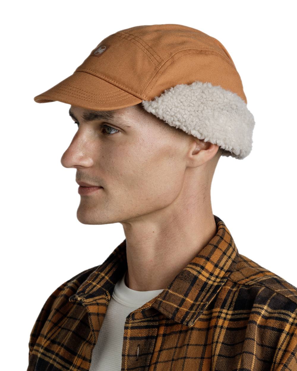 Copper Coloured Buff Simu Fall Line Cap on white background #colour_copper
