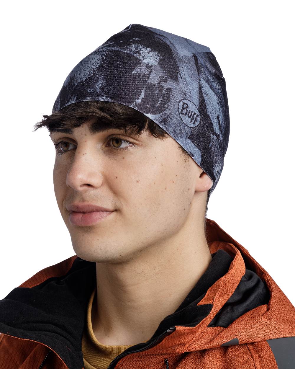 Graphite Coloured Buff Thermonet Beanie on white background #colour_graphite