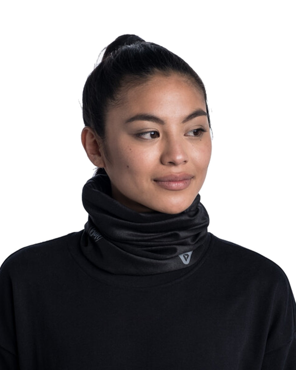 Black Coloured Buff Thermonet Neckwear on white background #colour_black