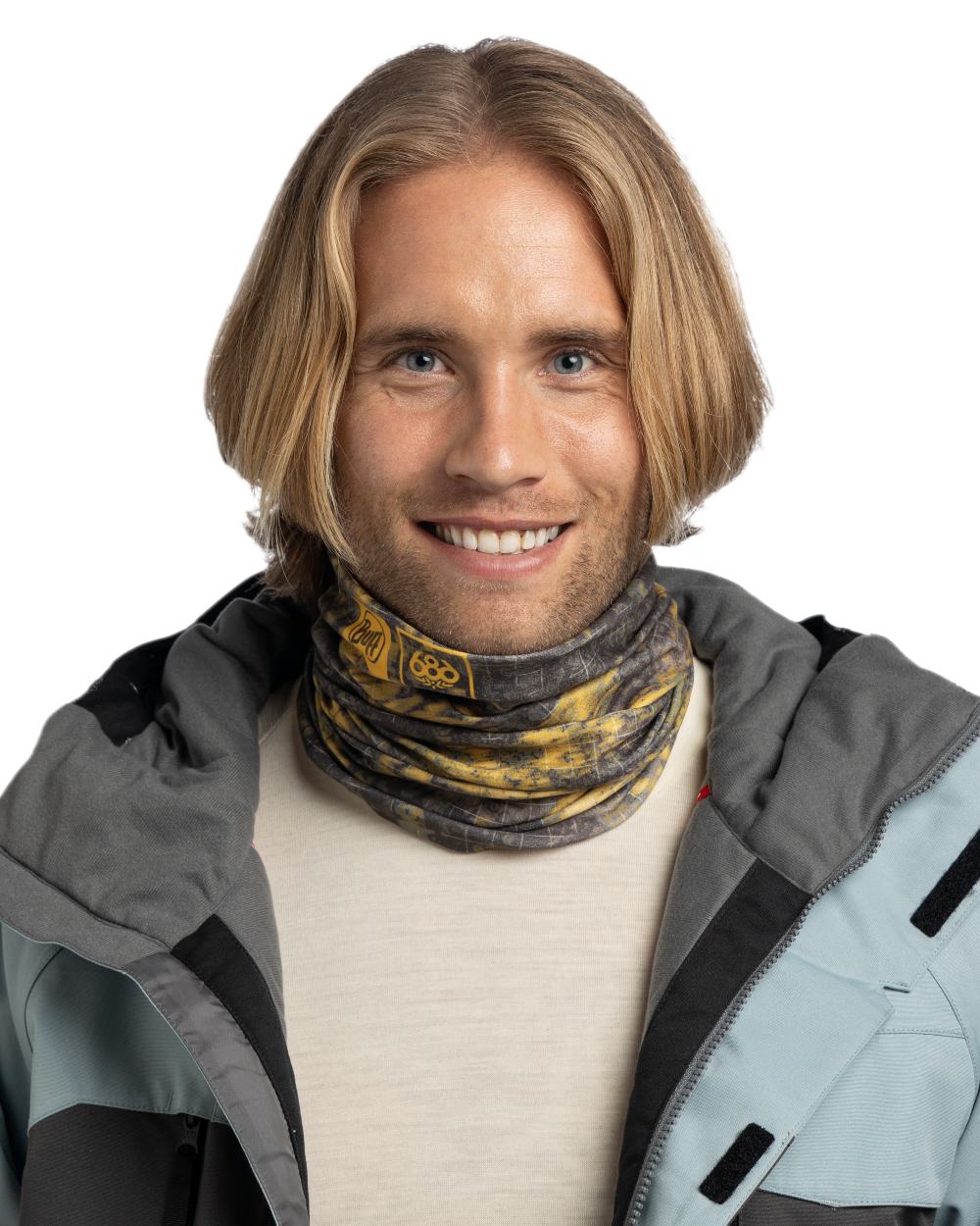 Sponge Moss Coloured Buff Thermonet Neckwear on white background #colour_sponge-moss