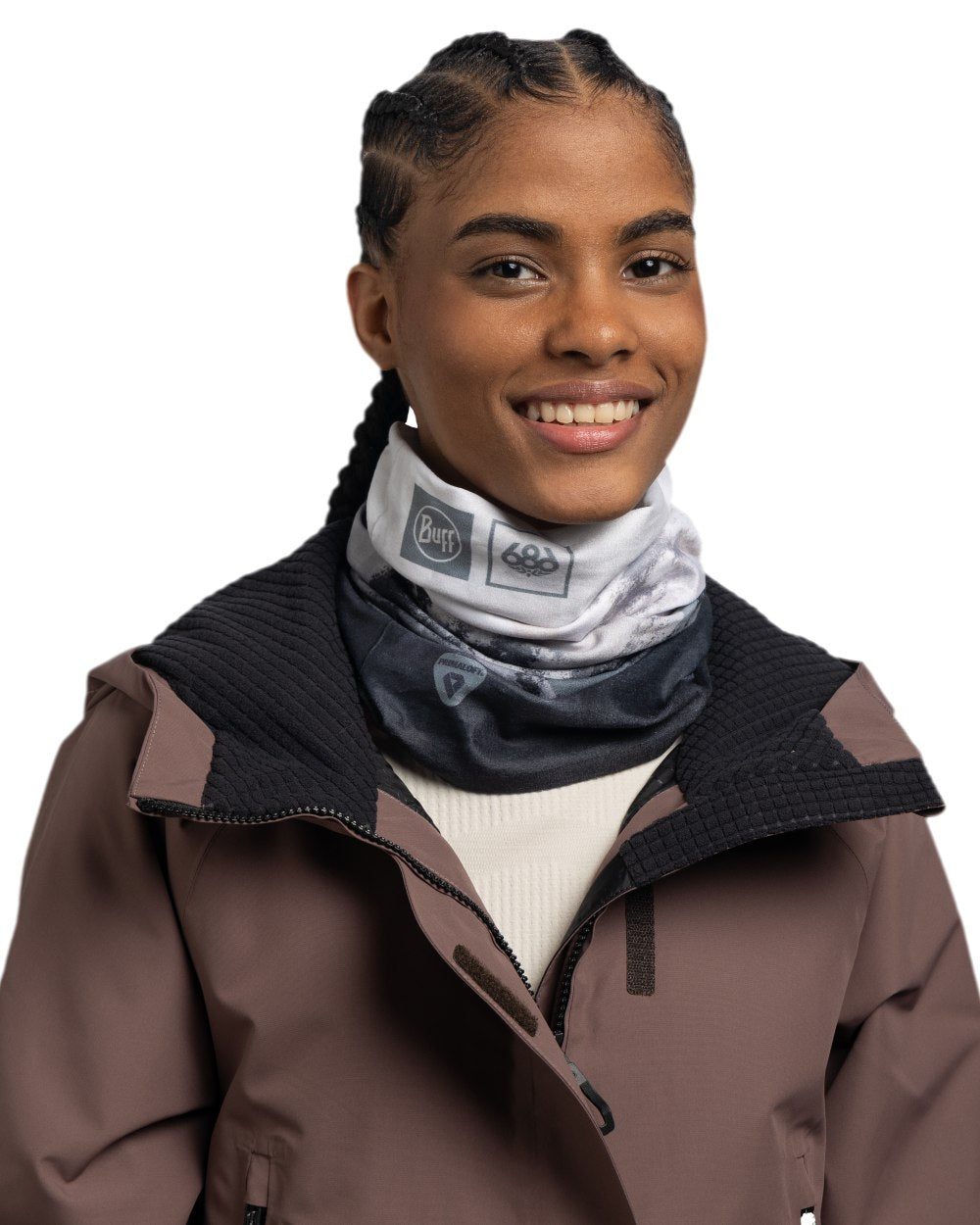 Vatna Grey Coloured Buff Thermonet Neckwear on white background #colour_vatna-grey