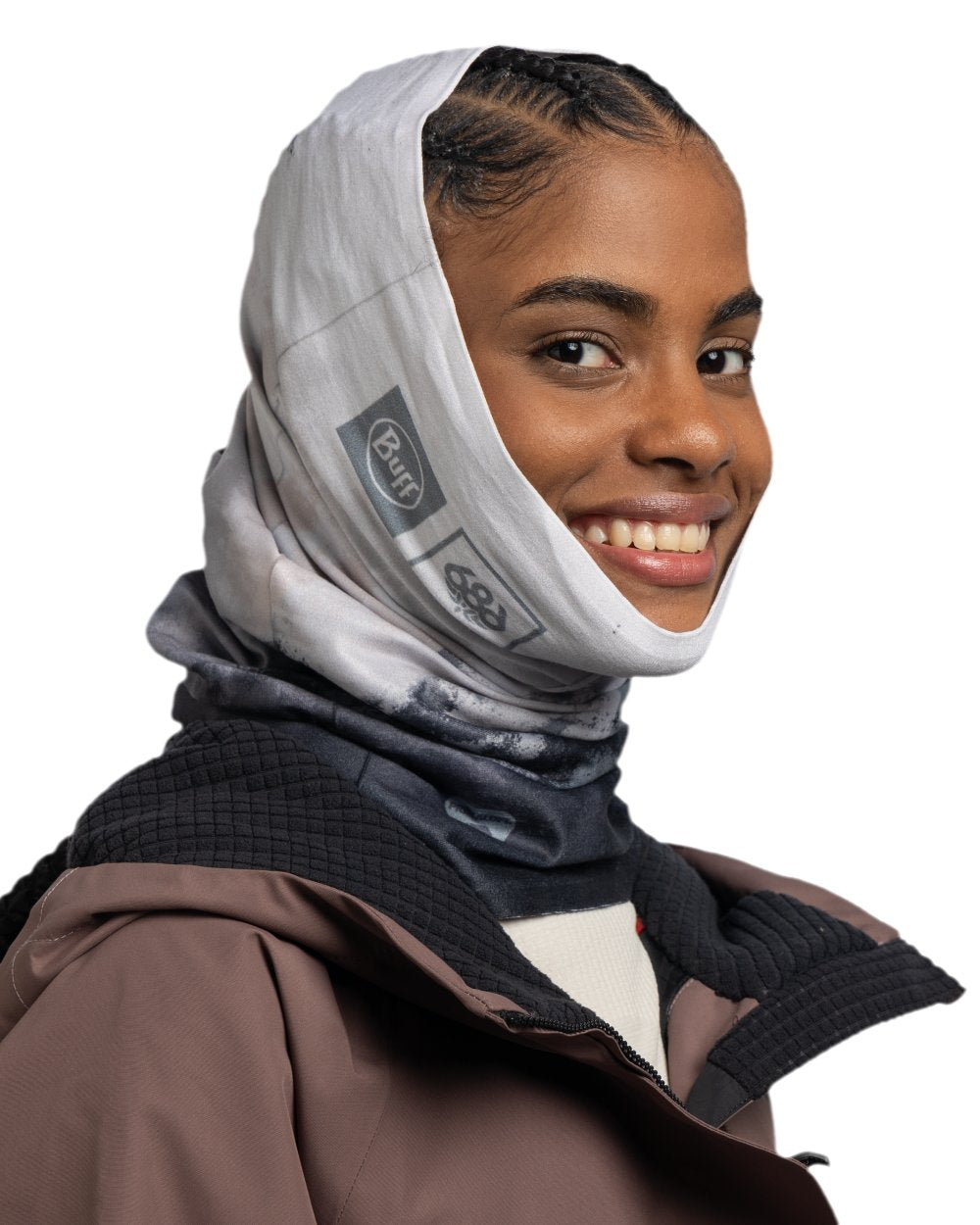 Vatna Grey Coloured Buff Thermonet Neckwear on white background #colour_vatna-grey