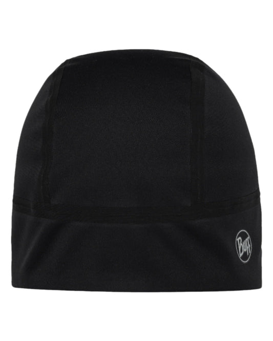 Black Coloured Buff Windproof Beanie on white background #colour_black