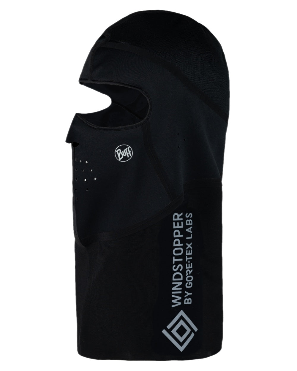 Black Coloured Buff Windproof Solid Balaclava on white background #colour_black