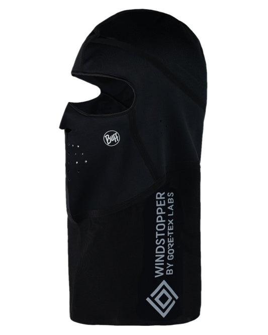 Black Coloured Buff Windproof Solid Balaclava on white background #colour_black