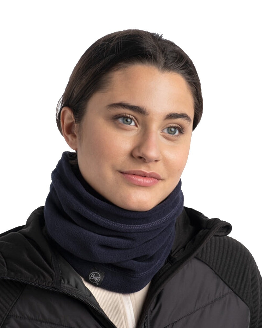 Dark Navy Coloured Buff Polar Neck Warmer on white background #colour_dark-navy