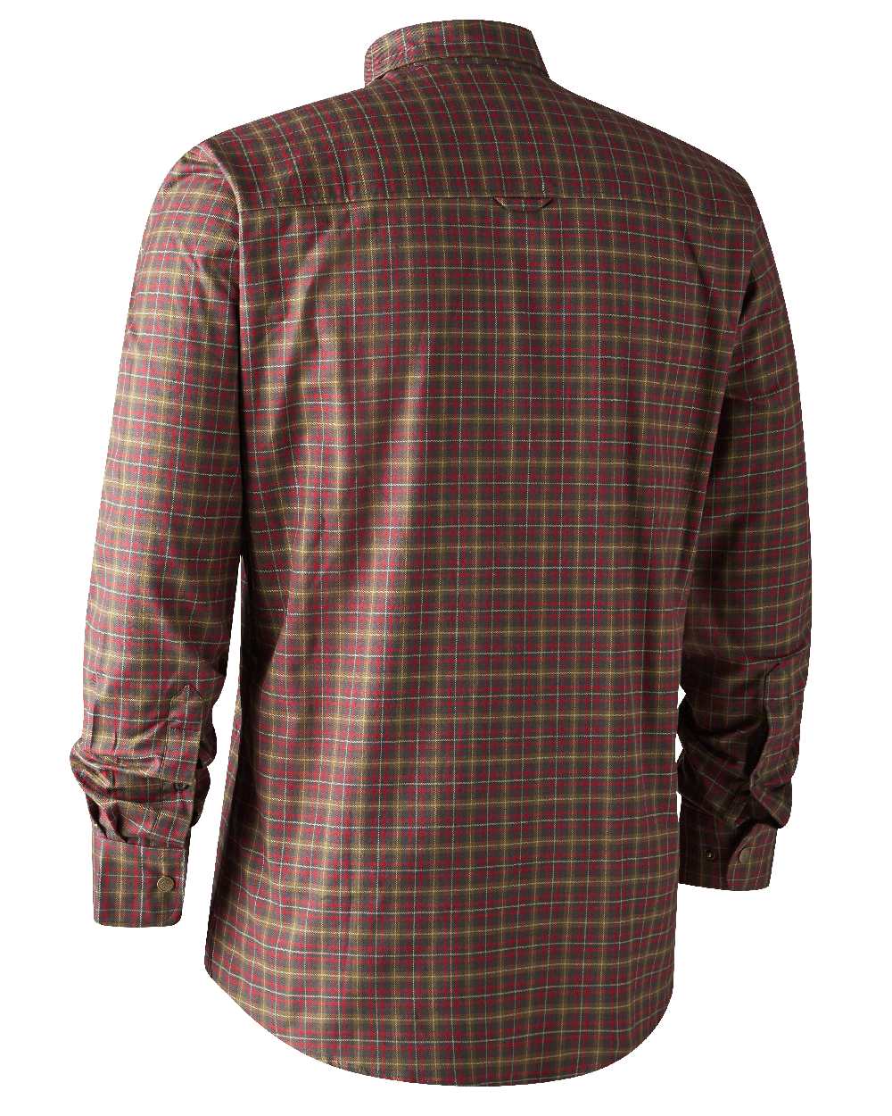 Red Check coloured Deerhunter Aiden Shirt on white background #colour_red-check