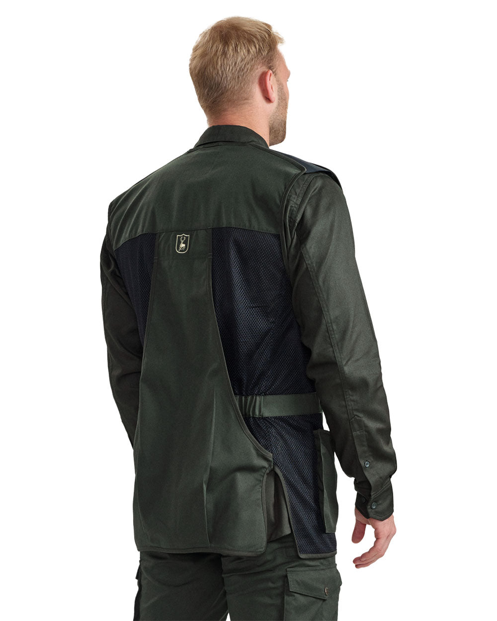 Timber coloured Deerhunter Atlas Mesh Shooting Waistcoat on White background #colour_timber