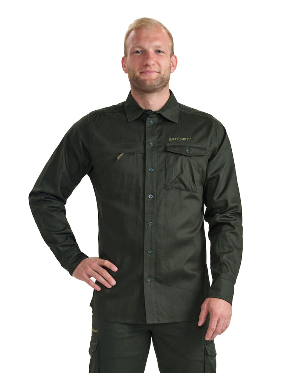 Timber coloured Deerhunter Atlas Shirt on White background #colour_timber