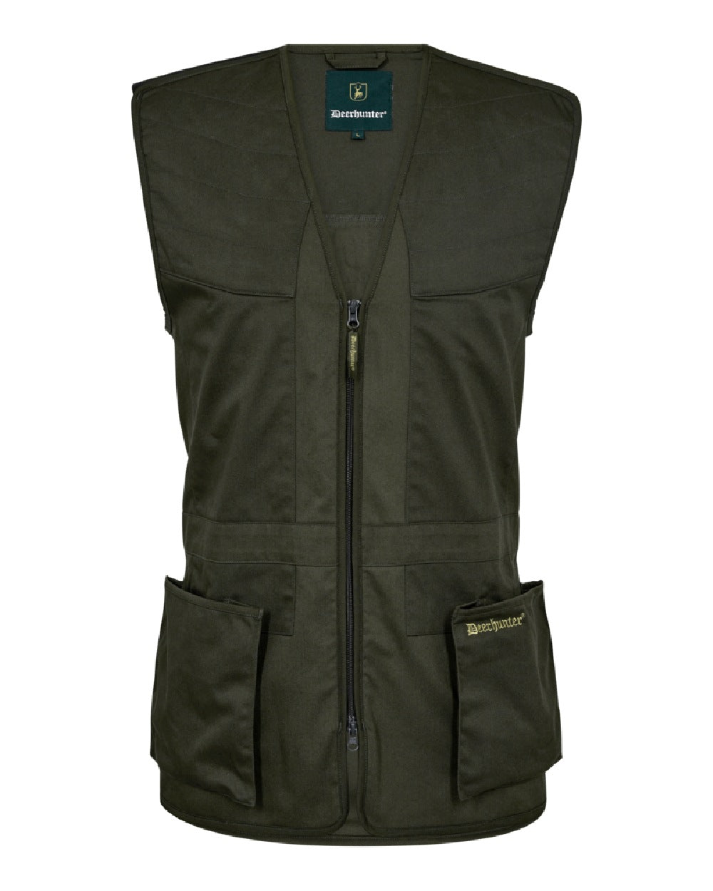 Timber coloured Deerhunter Atlas Shooting Waistcoat on White background #colour_timber