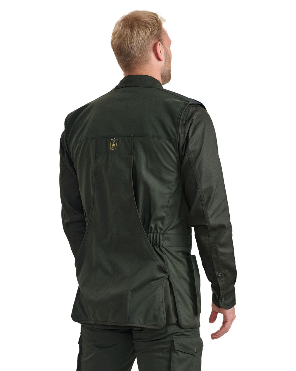 Timber coloured Deerhunter Atlas Shooting Waistcoat on White background #colour_timber