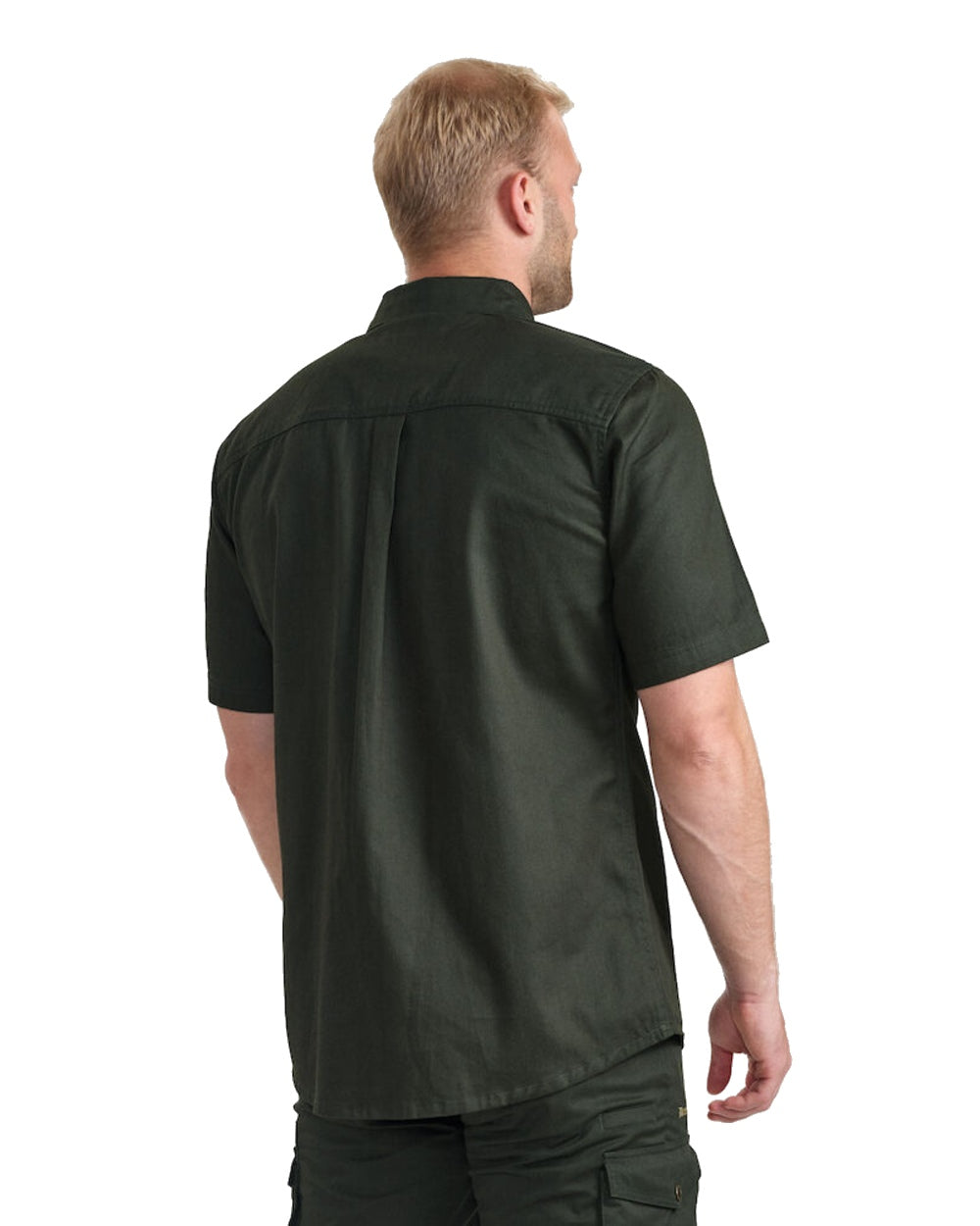 Timber coloured Deerhunter Atlas Short Sleeve Shirt on White background #colour_timber