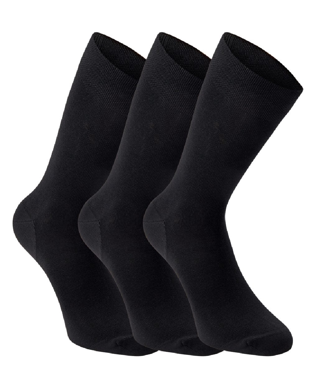 Black Ink coloured Deerhunter Bamboo Socks 3 Pack on white background #colour_black-ink