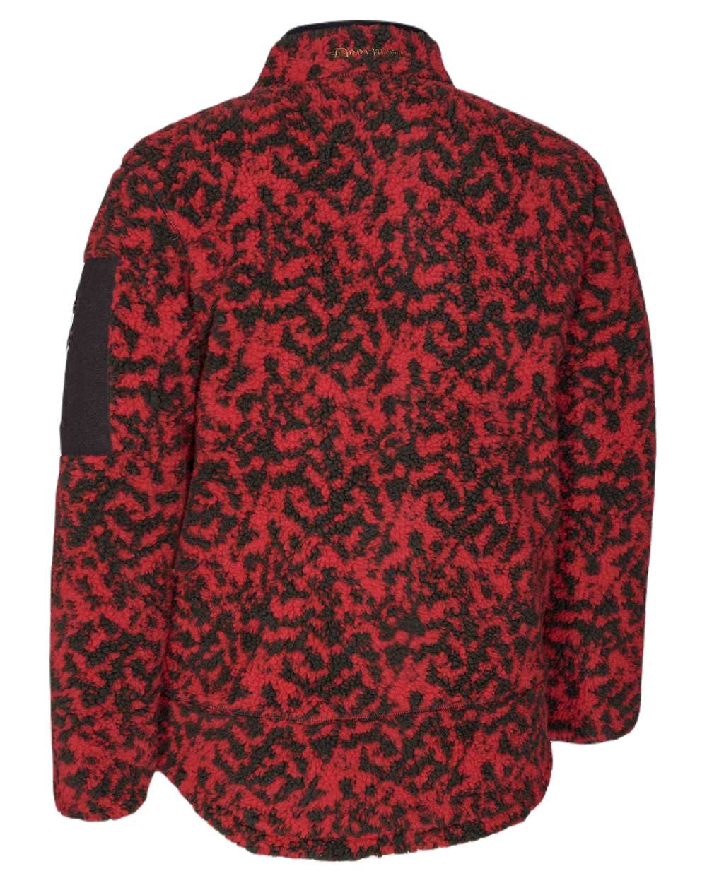 Red Camou coloured Deerhunter Camou Fibre Pile Fleece Jacket on white background #colour_red-camou