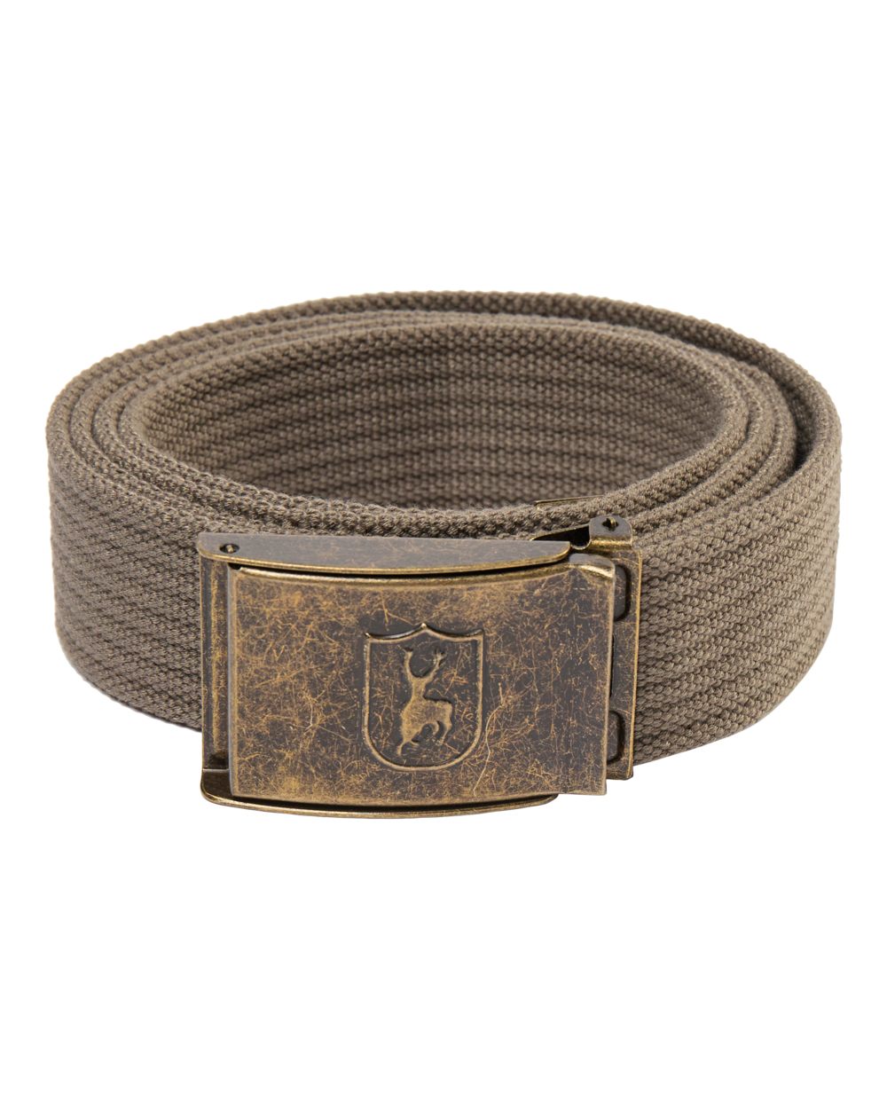 Driftwood coloured Deerhunter Canvas Deer Buckle Belt on white background #colour_driftwood