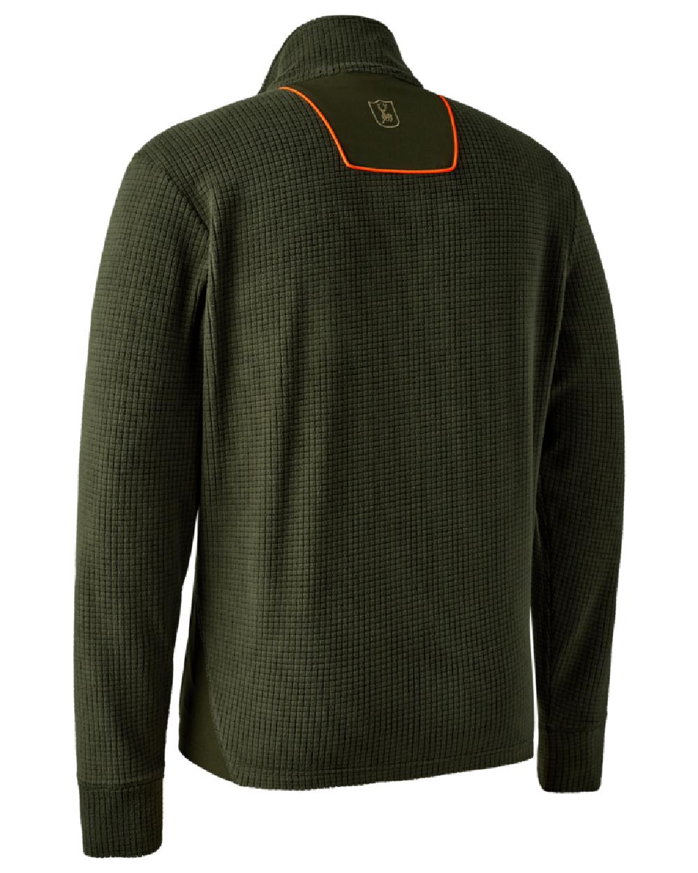 Forest Green coloured Deerhunter Chamois Full Zip Fleece Jacket on white background #colour_forest-green