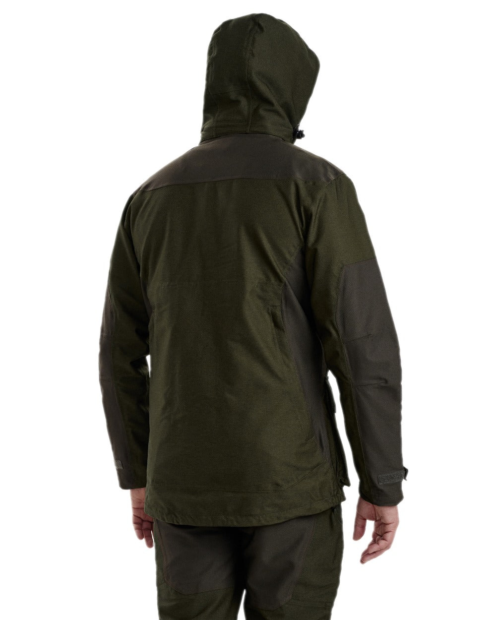 Olive Green Melange Coloured Deerhunter Chasse Jacket on white background #colour_olive-green-melange