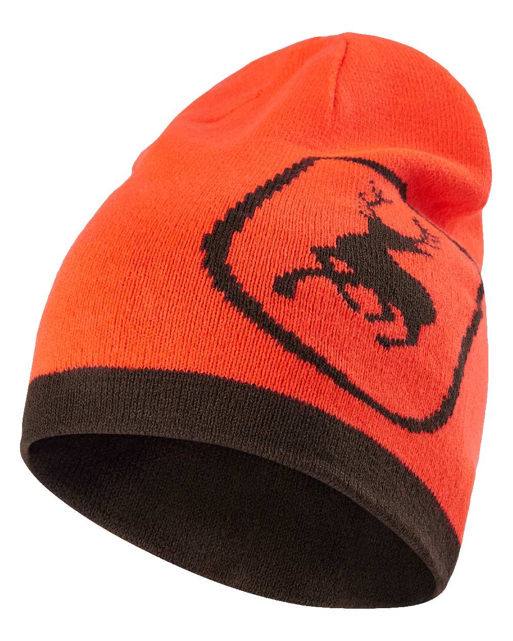 Orange Green coloured Deerhunter Cumberland Reversible Beanie on white background #colour_orange-green