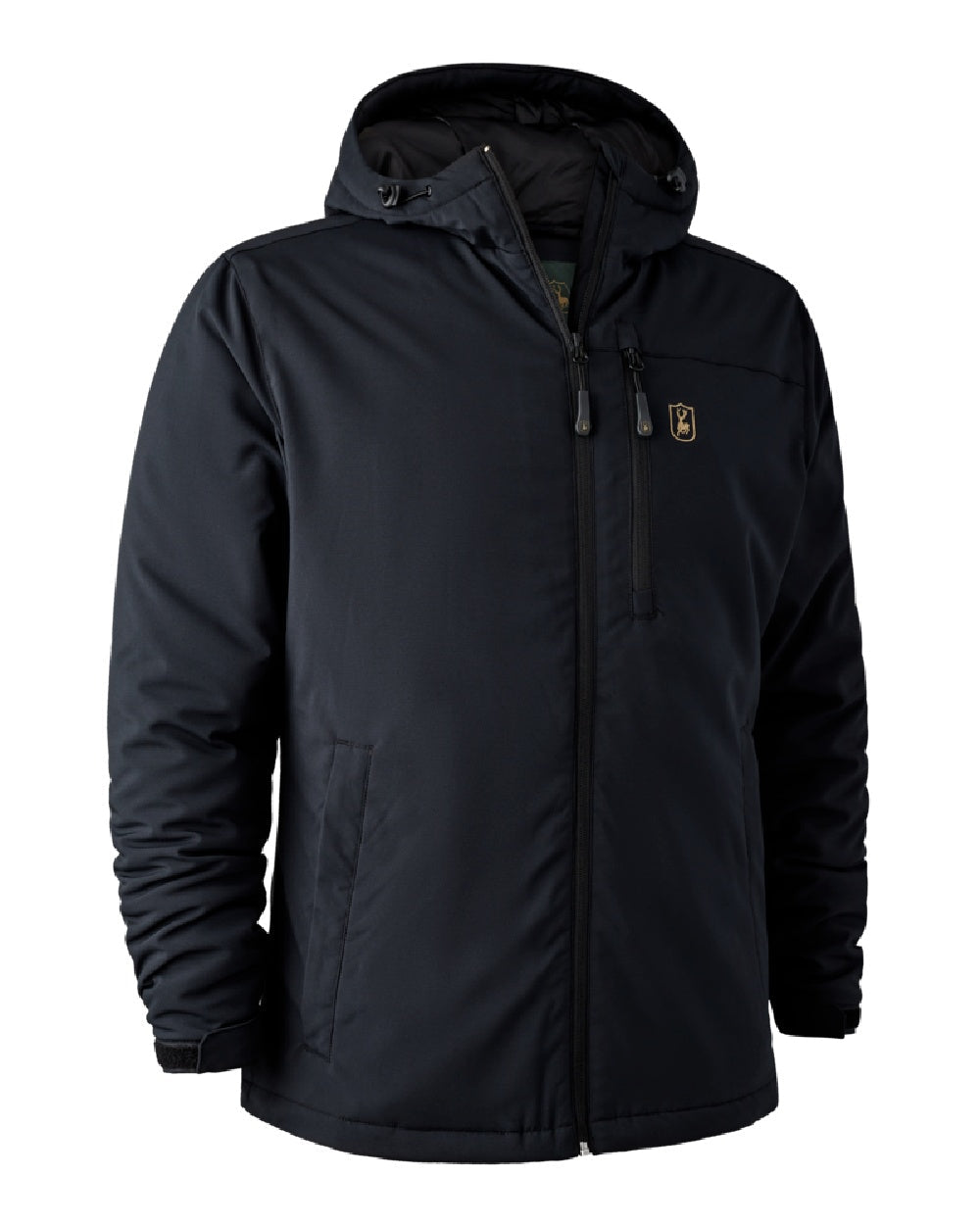 Black coloured Deerhunter Denver Winter Jacket on white background #colour_black
