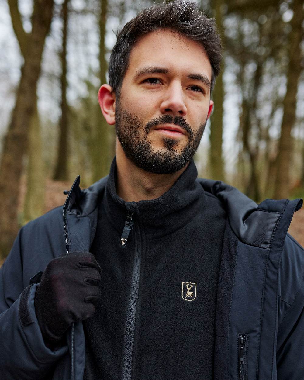 Dark Blue coloured Deerhunter Denver Winter Jacket on white background #colour_dark-blue