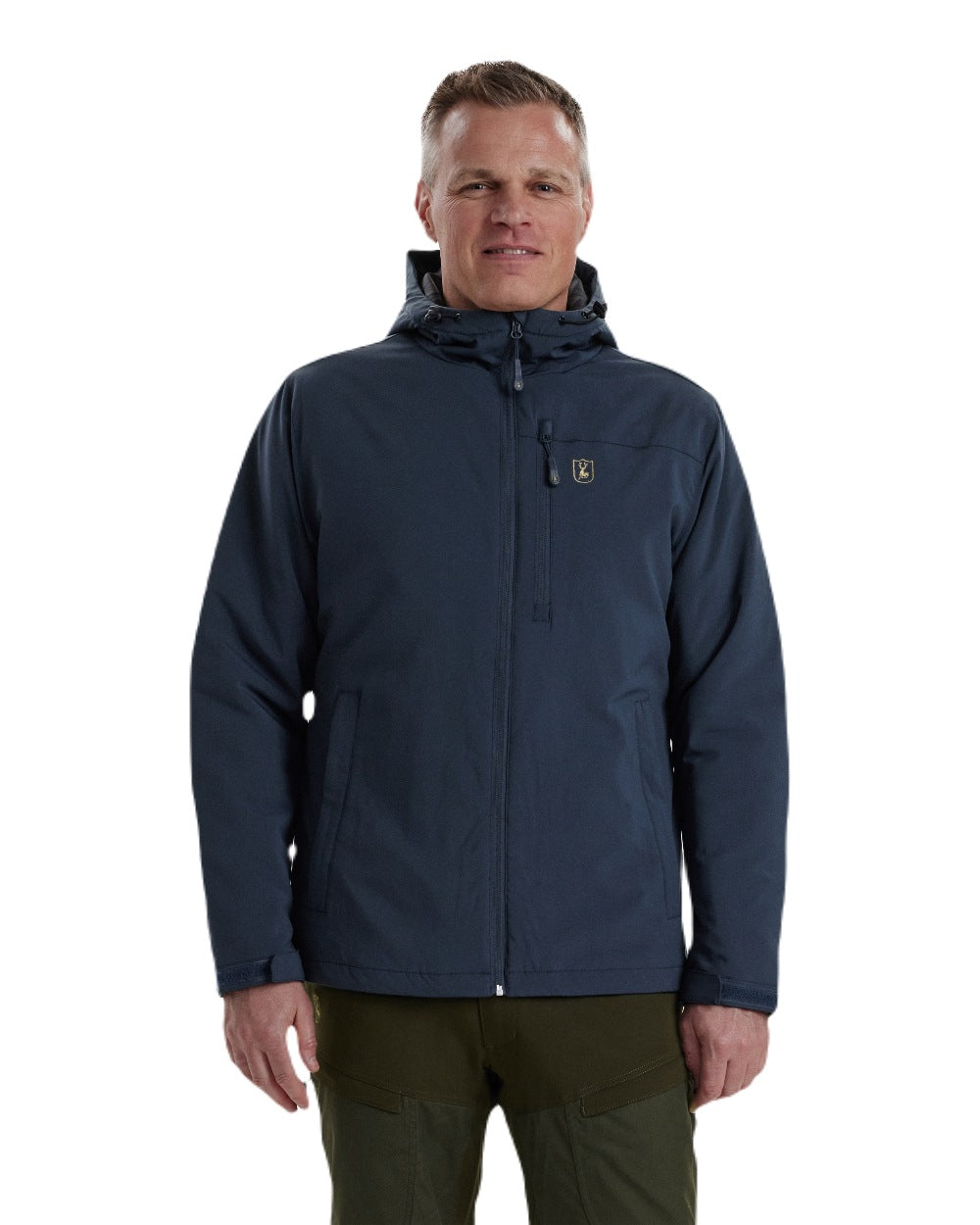 Dark Blue coloured Deerhunter Denver Winter Jacket on white background #colour_dark-blue