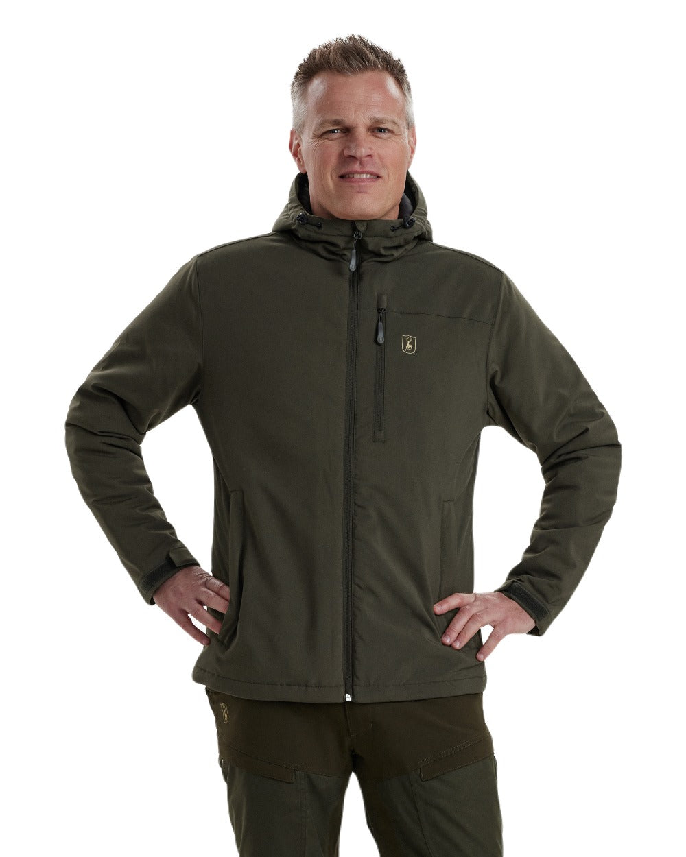 Timber coloured Deerhunter Denver Winter Jacket on white background #colour_timber