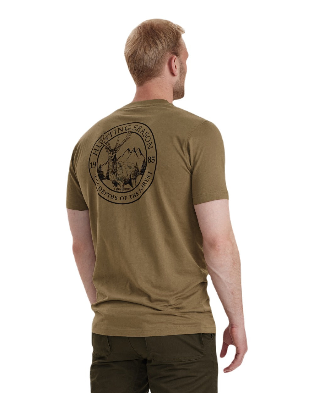 Driftwood coloured Deerhunter Easton T-Shirt on white background #colour_driftwood