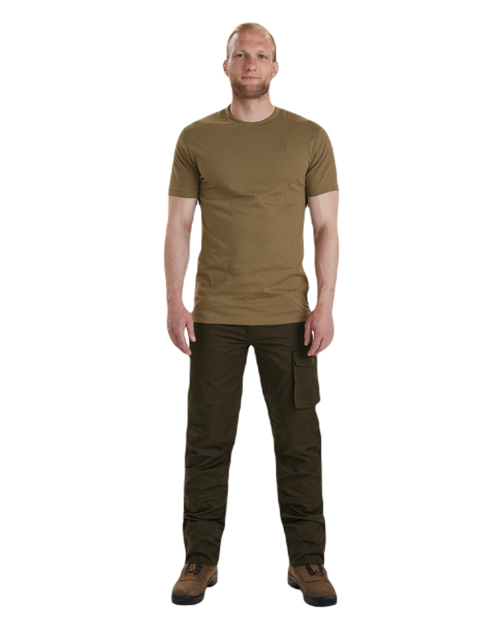 Driftwood coloured Deerhunter Easton T-Shirt on white background #colour_driftwood