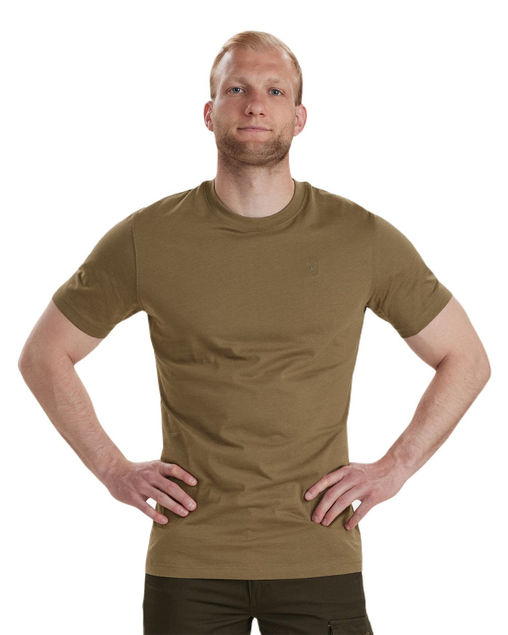 Driftwood coloured Deerhunter Easton T-Shirt on white background #colour_driftwood