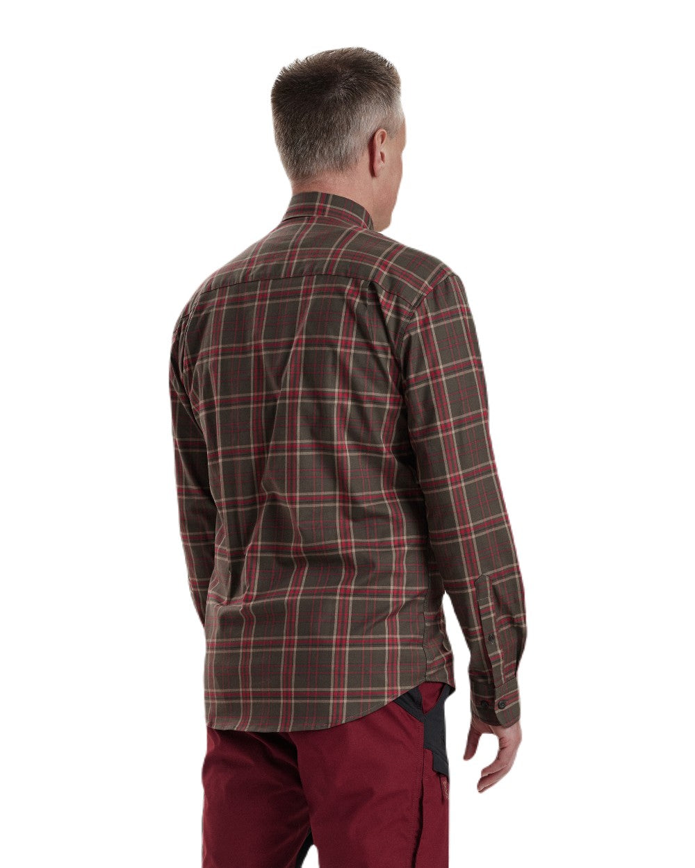Green Check coloured Deerhunter Eli Shirt on white background #colour_green-check