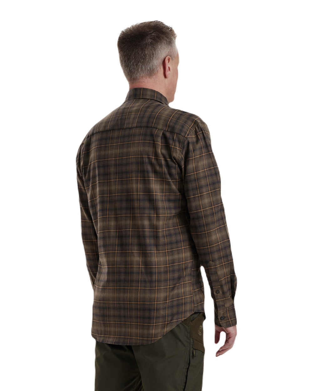 Green Check coloured Deerhunter Eric Shirt on white background #colour_green-check