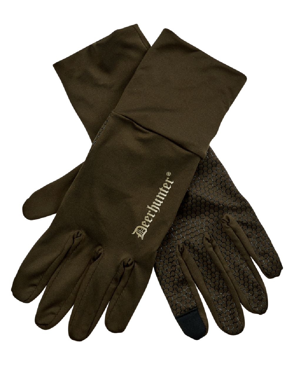 Art Green coloured Deerhunter Excape Gloves with Silicone Grip on white background #colour_art-green