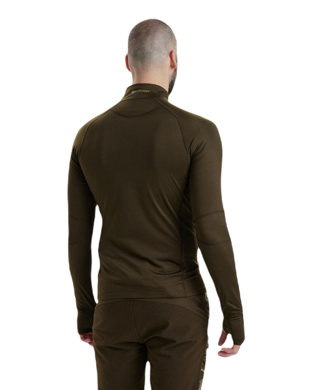 Art Green coloured Deerhunter Excape Insulated Cardigan on white background #colour_art-green
