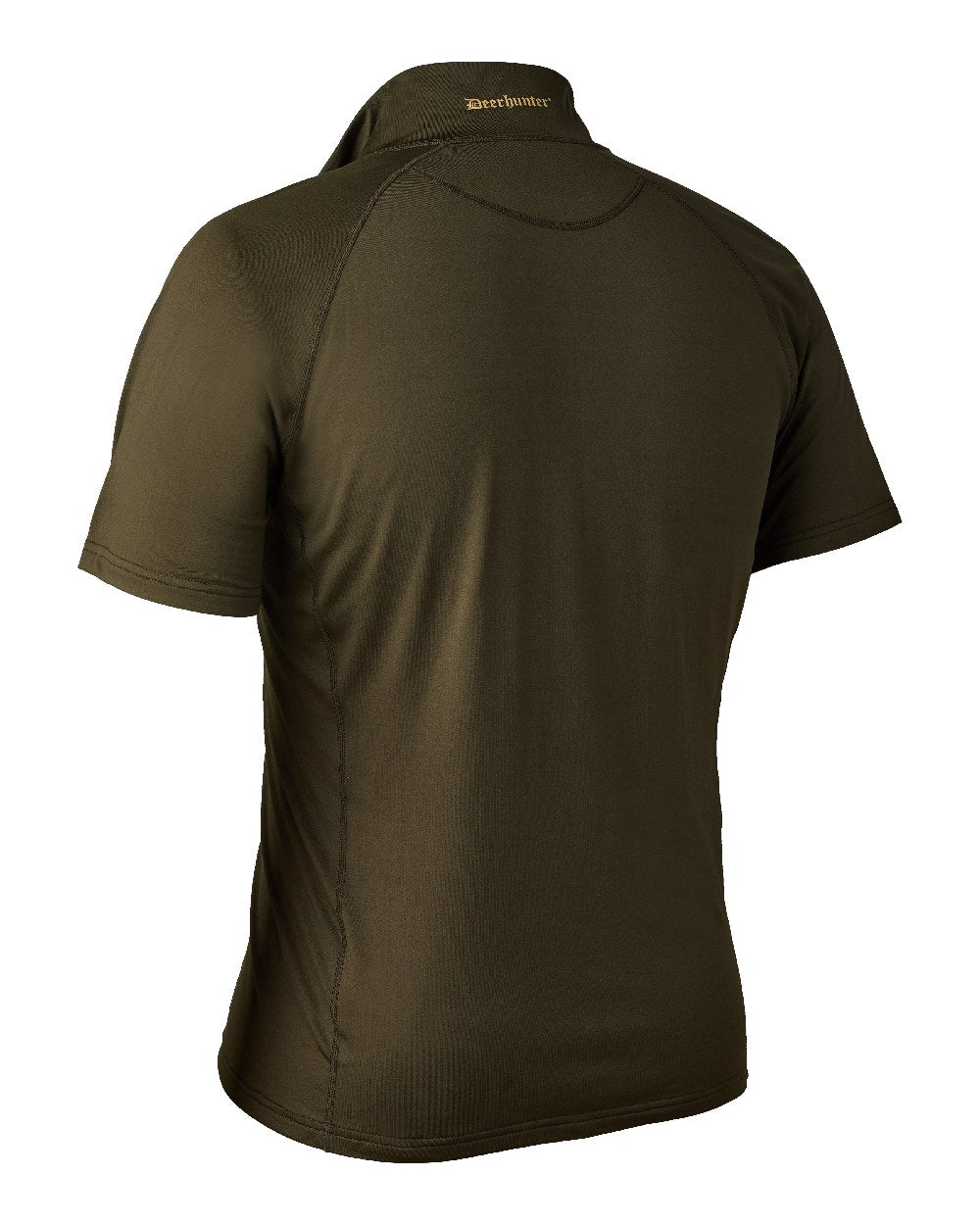 Art Green coloured Deerhunter Excape Insulated T-Shirt with Zip-Neck on white background #colour_art-green