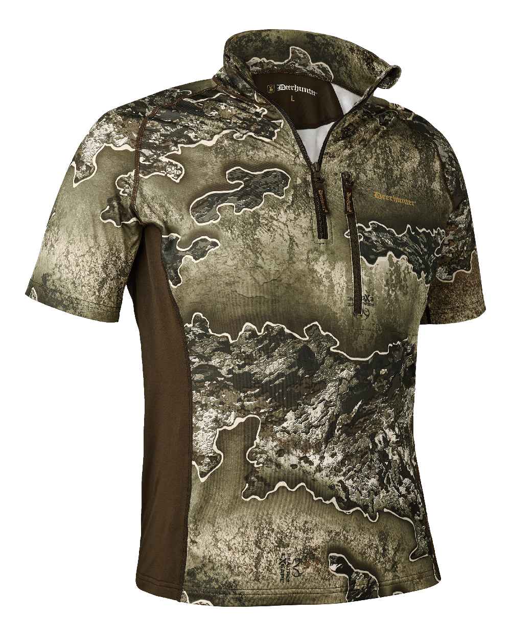 Realtree Excape coloured Deerhunter Excape Insulated T-Shirt with Zip-Neck on white background #colour_realtree-excape