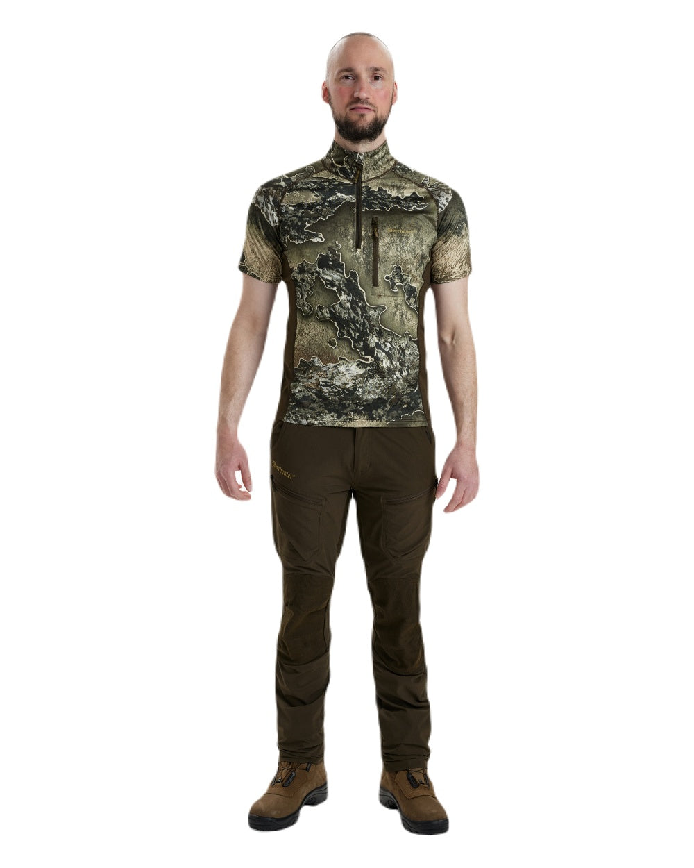 Realtree Excape coloured Deerhunter Excape Insulated T-Shirt with Zip-Neck on white background #colour_realtree-excape